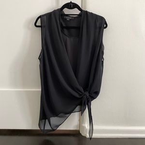 All Saints Black tie blouse - size 10